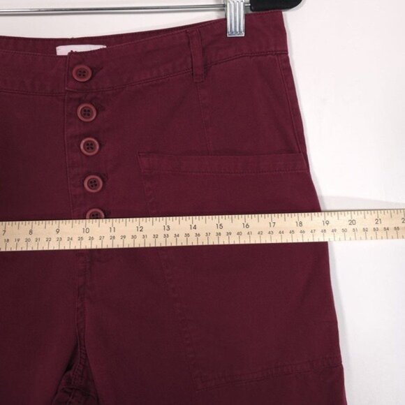 Pistola‎ X Revolve Tammy High Rise Trouser Merlot Burgundy Exposed Button Fly 30 - Picture 9 of 16